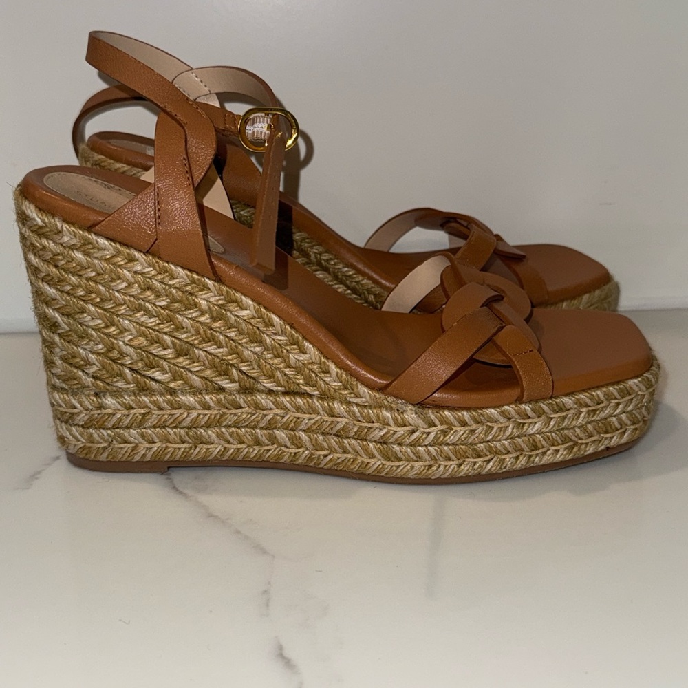 Like new Stuart Weitzman Brown Wedge Sandals - Picture 1 of 13